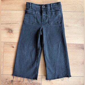 Zara black denim wide leg toddler jeans with adjustable waist